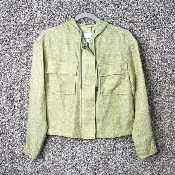 Avec Les Filles Jacket Women’s XS Light Pastel Green Lightweight Hooded Zip Up - Picture 1 of 4